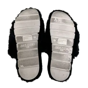 Urban Sports by J/Slides Slippers‎ Size 7 Black Faux Fur Slip On Winter Shoes thumbnail 7