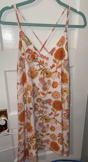Strut & Bolt orange flower sun dress thumbnail 1