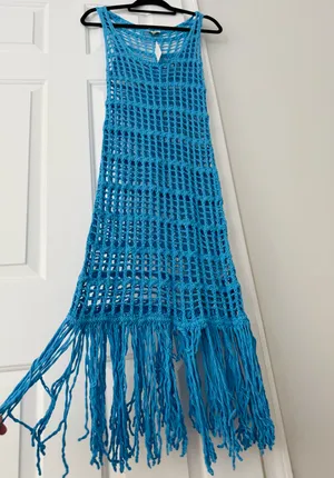 Anthropologie Celandine Crochet Fringe Midi Dress, Size S/M thumbnail 8