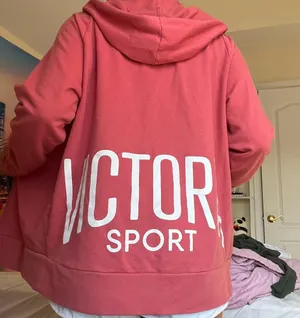 Victoria Sport Pink Zip Up Hoodie thumbnail 4
