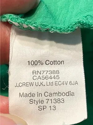 J Crew Vintage Cotton Kelly Green T Shirt Women Scoop Neck Short Sleeve Sz L thumbnail 3