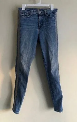 7 for All Mankind High Waist Ankle Skinny Blue Jeans sz 28 thumbnail 1
