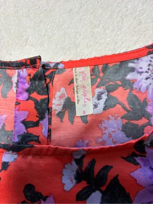 Free‎ People Coral Dress with Purple Floral Print thumbnail 8