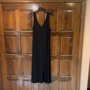 Knix Black Sleeveless V-Neck Maxi Dress Size‎ XL Flowy Stretch Knit Soft Comfort thumbnail 4