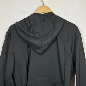 Girlfriend Collective Windbreaker Jacket Women XS Black Full Zip Hoodie Crop NWT thumbnail 5