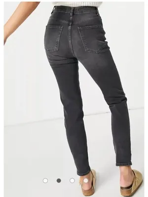 Free People We The Free Zuri Mom Jeans Washed Black Distressed Size 28 thumbnail 2