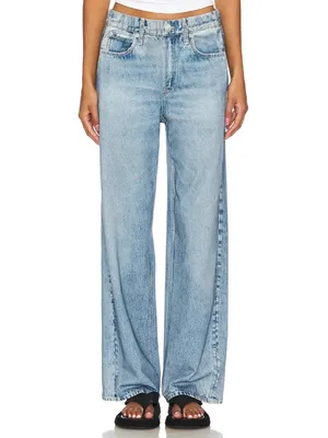 NWT rag & bone Miramar Wide Leg in Valentina Photo Print Faux Jean Pants S thumbnail 6