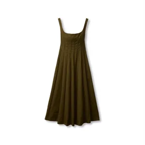 Tecovas Olive Green Midi Dress Size L thumbnail 3