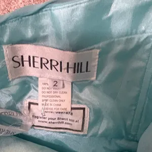 Sherri Hill Aqua Gown thumbnail 2