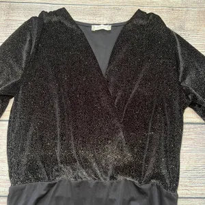 Altar'd State Black Gold Glitter Bodysuit Womens Medium‎ Long Sleeve Party Top thumbnail 7