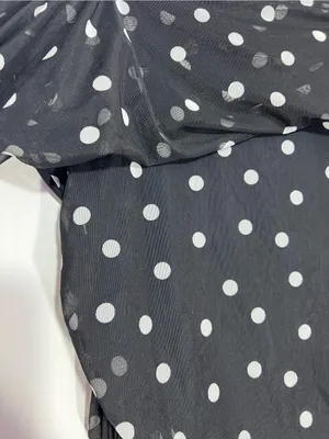 Abercrombie & fitch Off-Shoulder Black and white Polka Dot Mesh Bodysuit size XL thumbnail 8