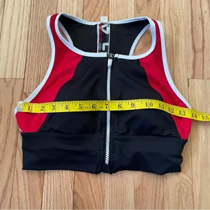 Fila Sports Bra Womens Small Black Red Logo Racerback Gym Workout Ladies thumbnail 7