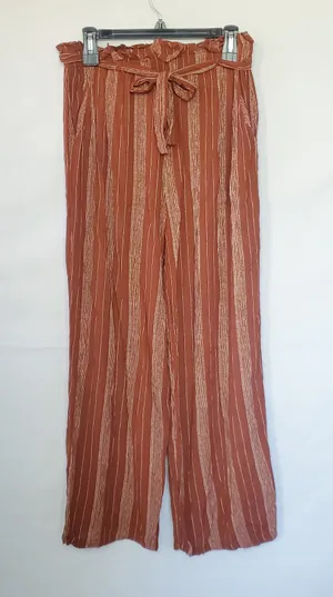 Boutique Rust Pinstripe Wide Leg Pants Size M thumbnail 4