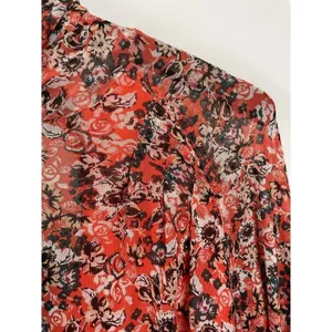 Free People All Dolled Up Mesh Floral Mock Neck Top Blouse Size XS‎ Open Back thumbnail 7