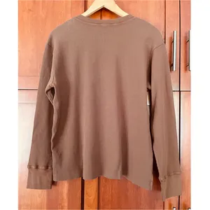 American Giant Shirt Thermal Henley Waffle Brown Size Medium thumbnail 6