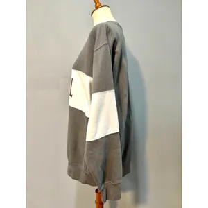 Oversized Softball Sweatshirt Gray White Colorblock Size Medium Pullover Comfy thumbnail 2
