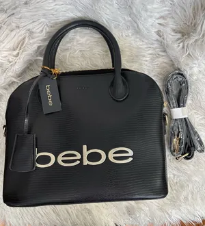 bebe Fabiola Stamped Lizard Dome Satchel Black Cream Logo One Size thumbnail 1
