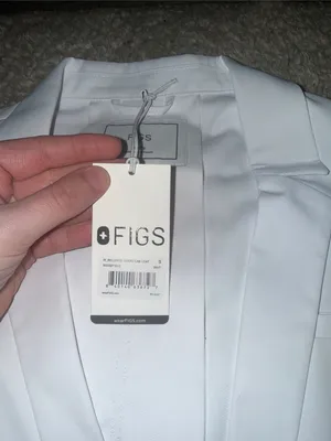 NWT FIGS White Women's Lab Blazer with Notch Collar thumbnail 3