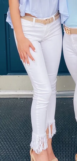 Revolve Blank NYC White Fringe Jeans thumbnail 2