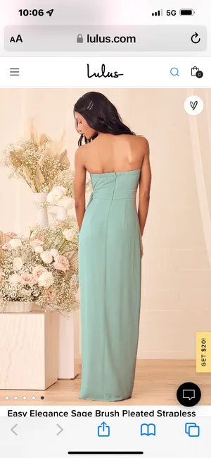 Lulus Sagebrush Pleated Strapless Maxi Dress thumbnail 4