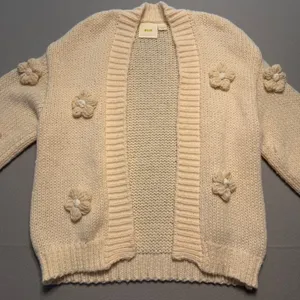 Maeve Anthropologie The Susannah 3D Floral Knit Cardigan Sweater Women One Size thumbnail 2