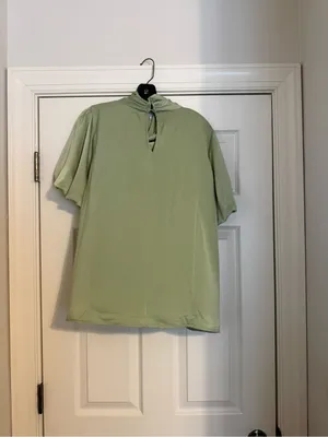 Satin Puff Sleeve Wrap Front Top thumbnail 4
