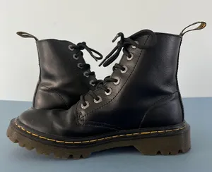 Dr. Martens Luana Black Leather Air Wair Combat Lace Up Boots thumbnail 5
