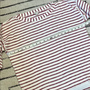 J. Crew Red and White Striped Long Sleeve Top thumbnail 2