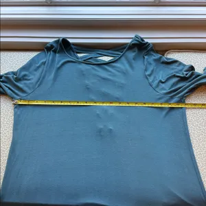 American Eagle Dark Teal Green Long Sleeve Criss Cross Back swing dress size XL thumbnail 10