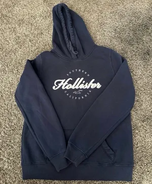 Hollister Navy Hoodie Size Medium 0411 thumbnail 1