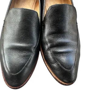 Madewell Black Leather Almond Toe Loafers Size 6.5 Preppy Office thumbnail 5