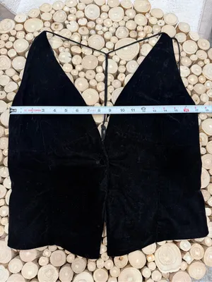 Zara plunge neck velvet V-Neck Sleeveless Top/vest. NWT Sz MD thumbnail 4