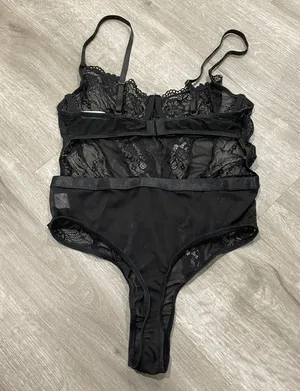 Black Sexy See Though Bodysuit Lingerie thumbnail 3