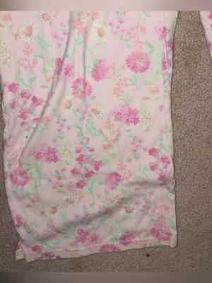 Miss Elaine pink floral pajama SET 2 PC top & pants Womens L thumbnail 6