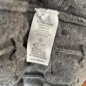 Cyrus Womens Gray Cable Knit Open Front Cardigan Sweater‎ Textured Medium Chic thumbnail 6