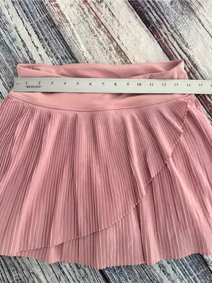 Yogalicious Pleated Faux Wrap-Front Tennis Skirt in Dusty Rose thumbnail 7