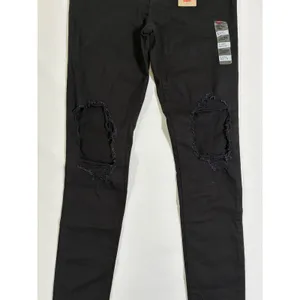 Levi's 721 Womens 8 Long 29x32 Black Distressed High Rise Skinny Jeans NWT thumbnail 3