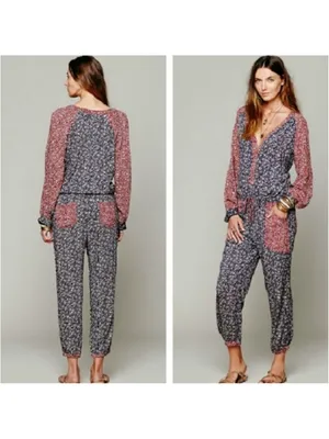 Free People Y2K Leia Floral Jumpsuit Village Country Style Boho Cottagecore Sz S thumbnail 2