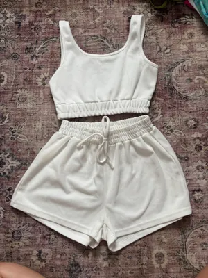 SHEIN Grey and White Matching Lounge Sets thumbnail 2
