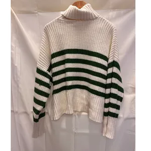 Madewell Wide Rib Turtleneck Sweater Varsity‎ Green Stripe XL Fall Winter Warm thumbnail 5