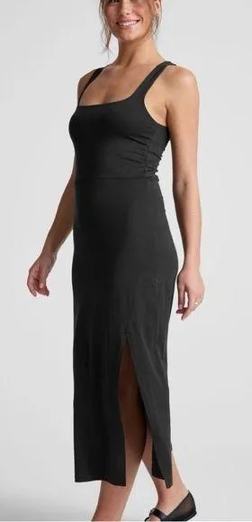 NWT BEYOND YOGA Featherlight Dark Gray Maxi Dress Sz L thumbnail 2