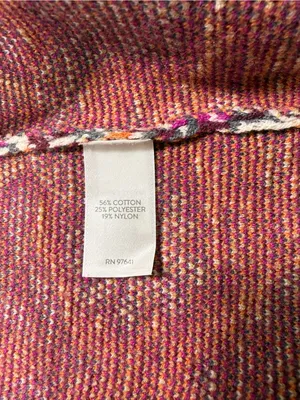 J. Jill Floral Knit Cardigan in Purple, Pink and Cream thumbnail 6