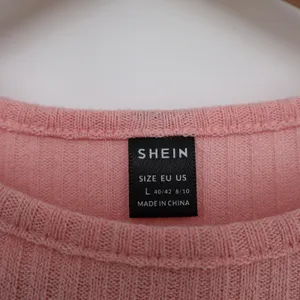 Shein Essnce Crop Sweater Womens Large Baby Pink Stretch Rib Knit Long Sleeve thumbnail 2