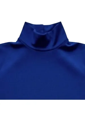 Body Wrappers Adult S Royal Blue Turtleneck Leotard Cheer Snap Crotch Zip Back thumbnail 3