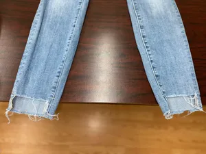 Good American Raw High-Low Hem Light Wash Jeans Size 4/27 thumbnail 3