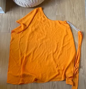 Show Me Your MuMu Bright Orange One-Shoulder Blouse thumbnail 1