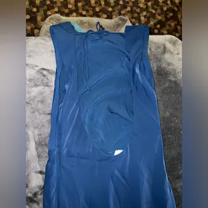 Abercrombie & Fitch Draped High-Neck Shell Midi Dress in Blue Size XS NWT thumbnail 12