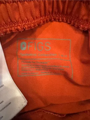 RARE Limited Edition FIGS Zamora Jogger Scrub Pants Auburn Orange / Blue Cord thumbnail 5