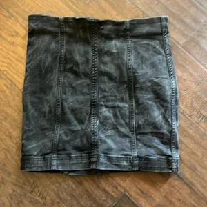 Free People Black Distressed Denim Skirt 12 GUC thumbnail 1