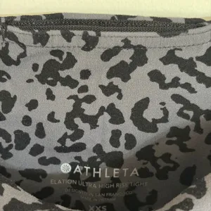 Athleta Elation Ultra High Rise XXS Grey Black Leopard Animal Print Legging thumbnail 9